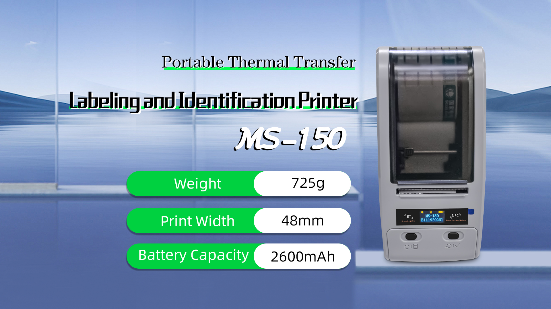 Portable Thermal Transfer Label Printer MS-150 Application